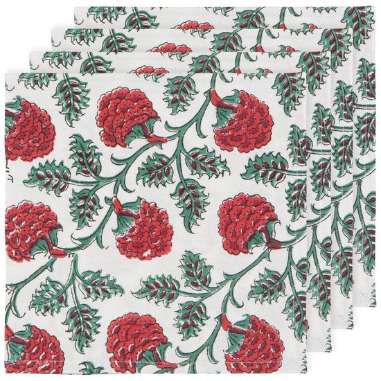now designs Carnation Block Print Napkins Set of 4