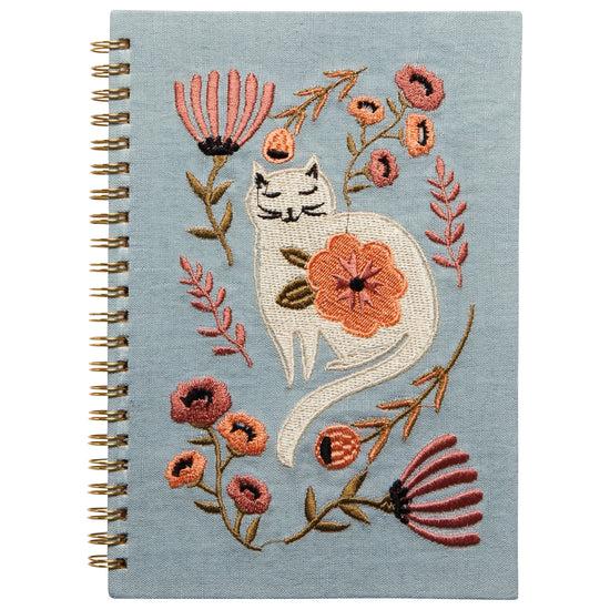 now designs Catbloom Embroidered Notebook