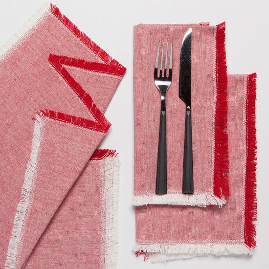 Now Designs Chambray Napkins Chili Red Set Of 4