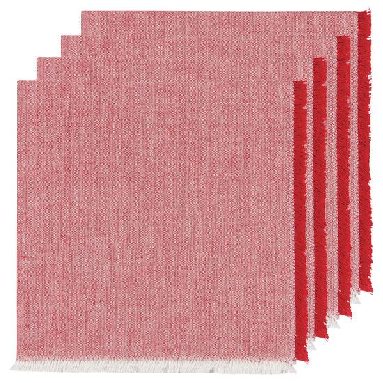 now designs Chambray Napkins Chili Red Set of 4