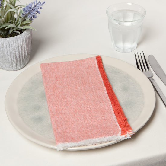 Now Designs Chambray Napkins Clay Red Set Of 4