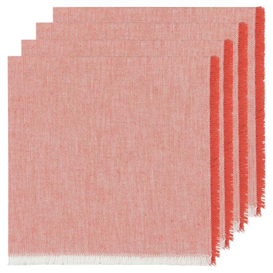 now designs Chambray Napkins Clay Red Set of 4