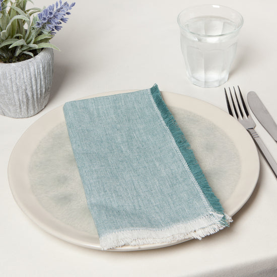 Now Designs Chambray Napkins Lagoon Blue Set Of 4