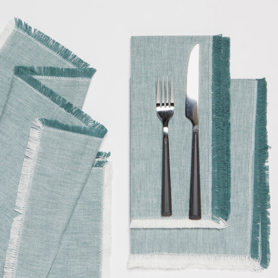 Now Designs Chambray Napkins Lagoon Blue Set Of 4