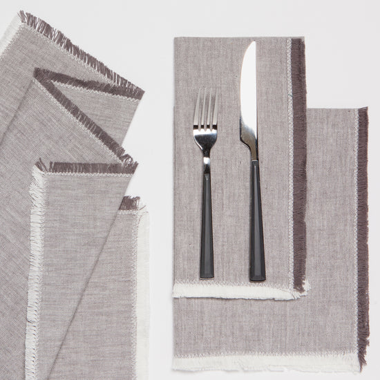 Now Designs Chambray Napkins Shadow Gray Set Of 4