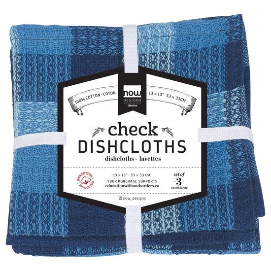 Now Designs Check-it Dishcloths Indigo Set Of 3