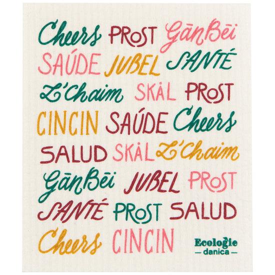 now designs Cheers All Around Swedish Dishcloth