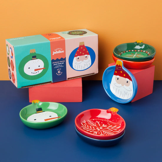 Now Designs Christmas Charms Pinch Bowls Set Of 6