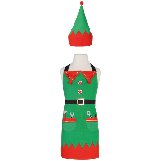 now designs Christmas Elf Kid's Apron and Hat Set