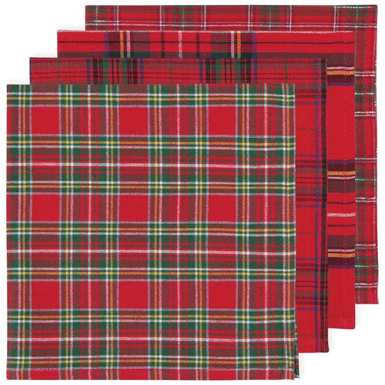 now designs Christmas Plaid Woven Napkins Set of 4