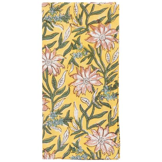 Now Designs Clematis Block Print Napkins Set Of 4