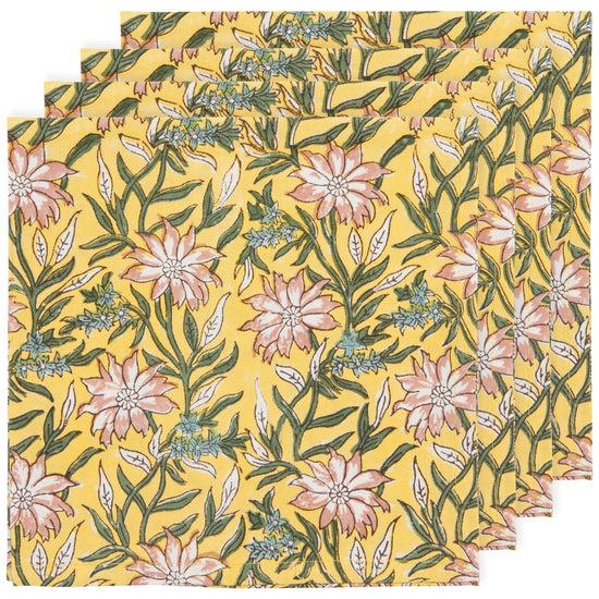 now designs Clematis Block Print Napkins Set of 4