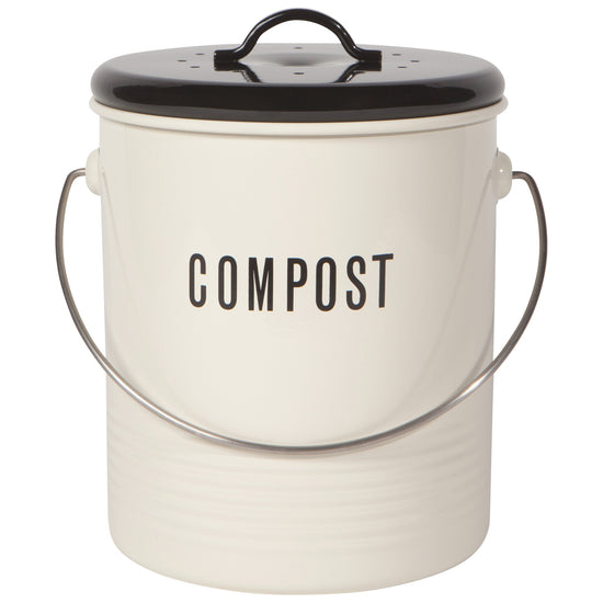 Now Designs Compost Bin Vintage Ivory 1.25 Gallon