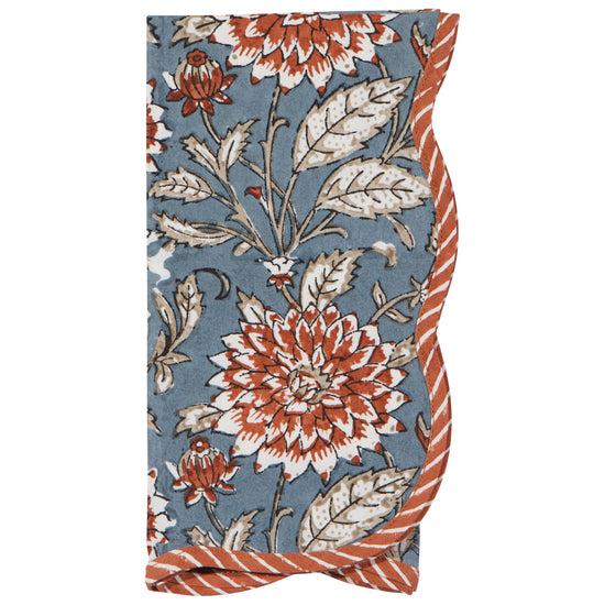 Now Designs Dahlia Block Print Napkins Set Of 4