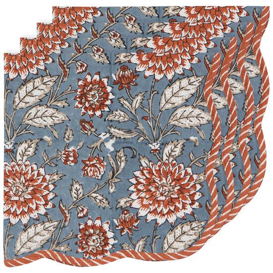 now designs Dahlia Block Print Napkins Set of 4
