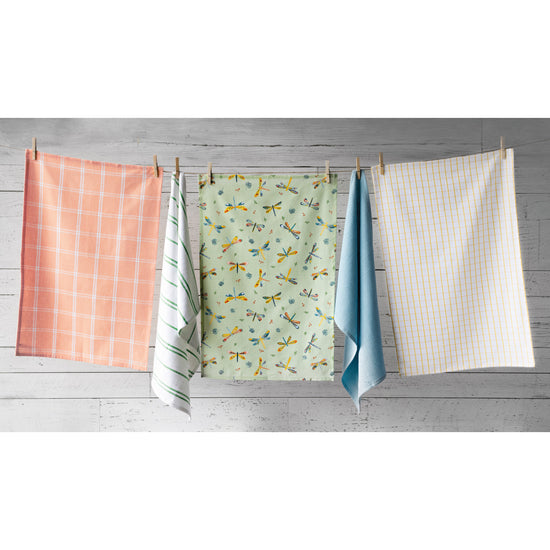 Now Designs Dragonfly Dishtowels Set Of 5