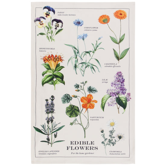 now designs Edible Flowers Printed Dishtowel