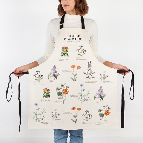 Now Designs Edible Flowers Vintage Fin Print Apron