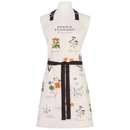 now designs Edible Flowers Vintage Fin Print Apron