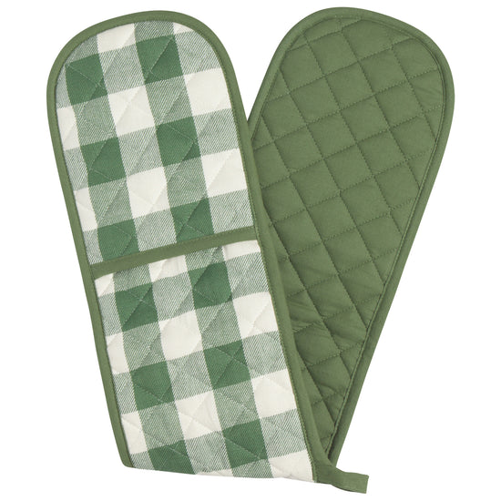now designs Elm Green Check Double Oven Mitt