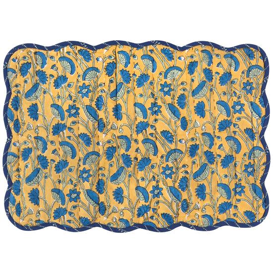 now designs Fan Flower Block Print Kantha Placemat