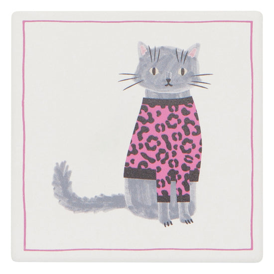 Now Designs Feline Fine Coaster Set Of 4