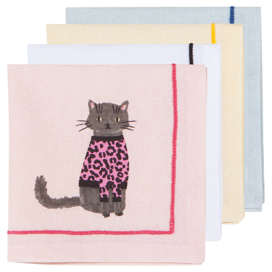 now designs Feline Fine Cocktail Napkins Set of 4