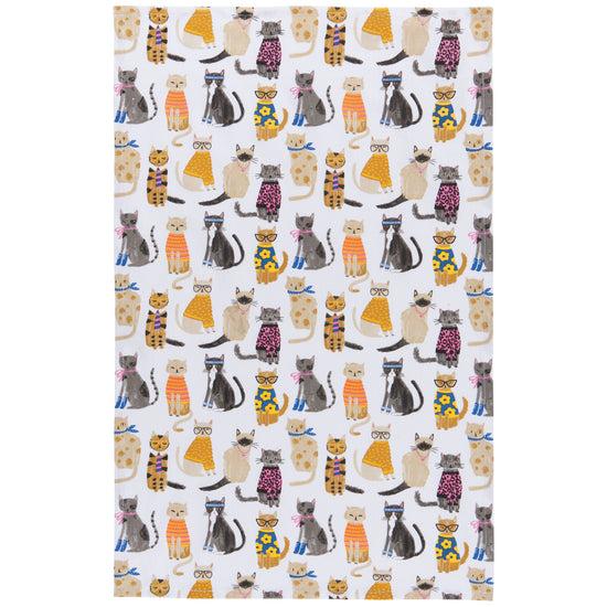 now designs Feline Fine Printed Cotton Dishtowel
