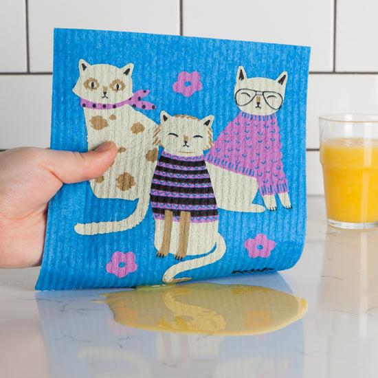 Now Designs Feline Fine Swedish Sponge Cloth