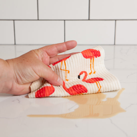 Now Designs Flamingos Swedish Sponge Cloth