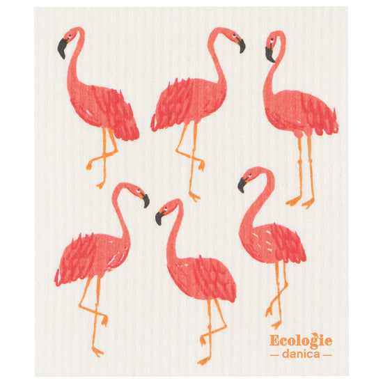 now designs Flamingos Swedish Sponge Cloth
