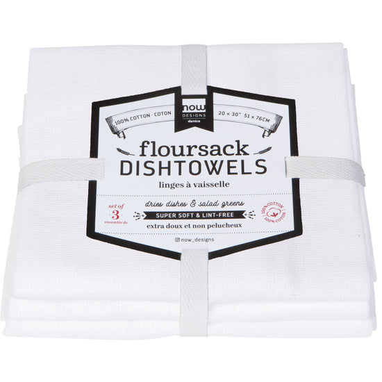 Now Designs Floursack Dish Towels White Set Of 3