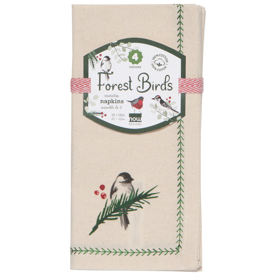 Now Designs Forest Birds Printed Napkins Set Of 4