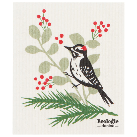 now designs Forest Woodpecker Swedish Sponge Cloth