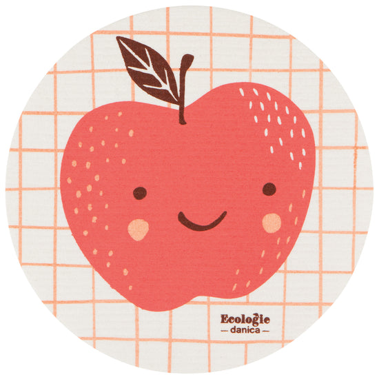 now designs Fruit Face Apple Swedish Sponge Cloth
