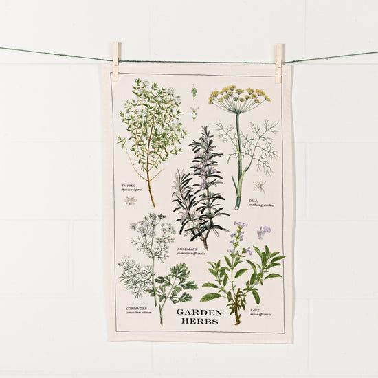 Now Designs Garden Herbs Printed Dishtowel