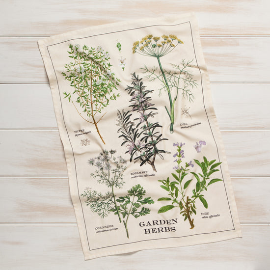 Now Designs Garden Herbs Printed Dishtowel