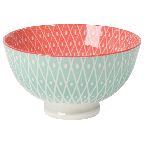 now designs Geo Blue Pink 4 inch Stamped Bowl