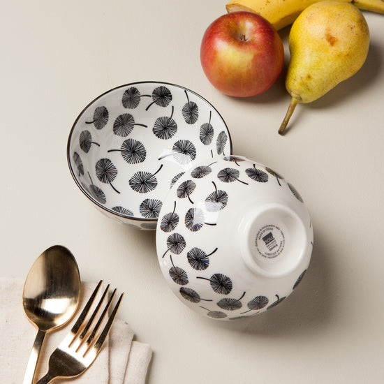 Now Designs Gray Dandelion 4 Inch Stamped Bowl