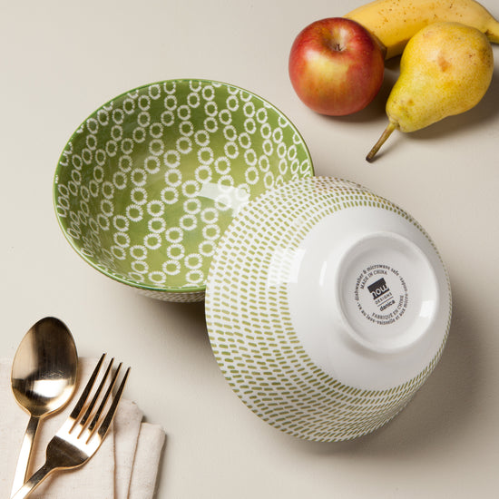 Now Designs Green Rings 6 Inch Stamped Bowl