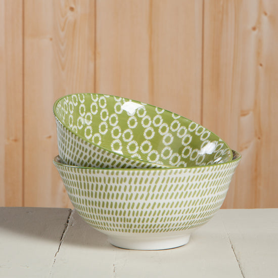 Now Designs Green Rings 6 Inch Stamped Bowl