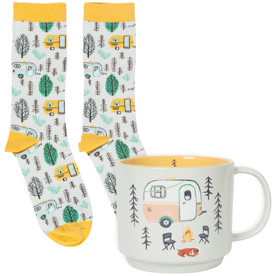 now designs Happy Camper Mug & Socks Set of 2
