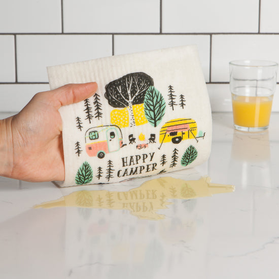 Now Designs Happy Camper Swedish Sponge Cloth