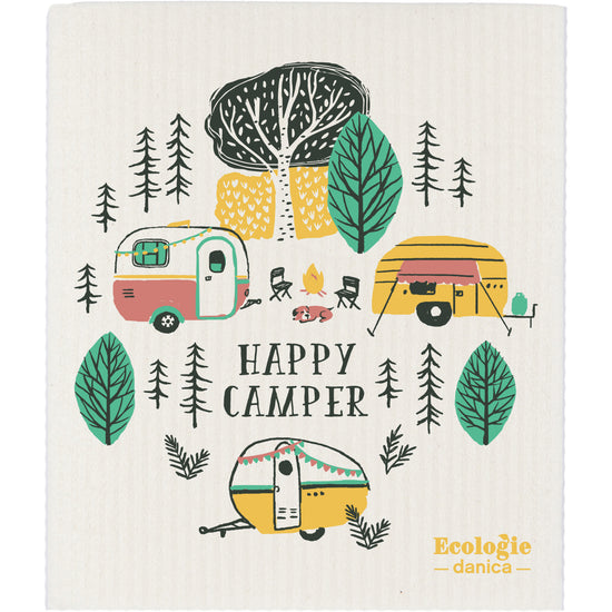 now designs Happy Camper Swedish Sponge Cloth