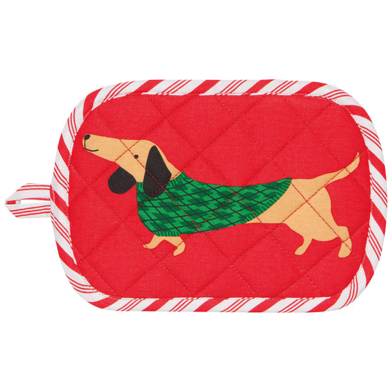 now designs Holiday Hounds Christmas Potholder