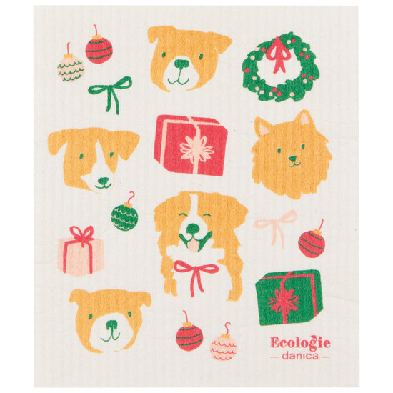now designs Holiday Hounds Swedish Sponge Cloth