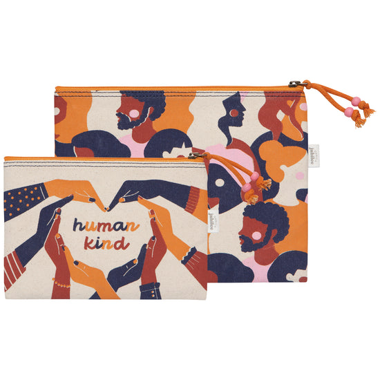 now designs Human Kind Zip Pouches Set of 2