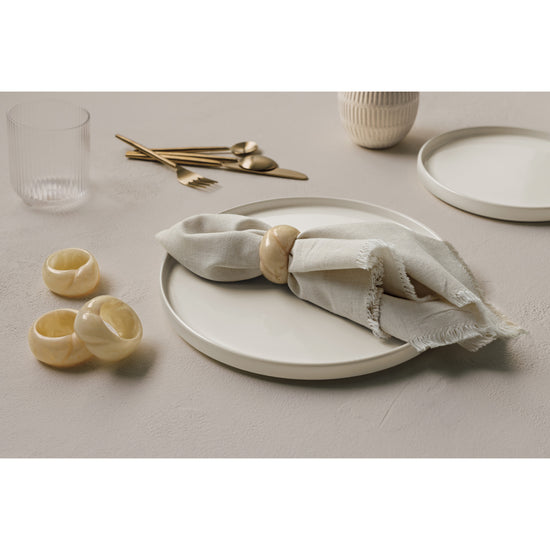 Now Designs Ivory Resin Napkin Ring Set Of 4
