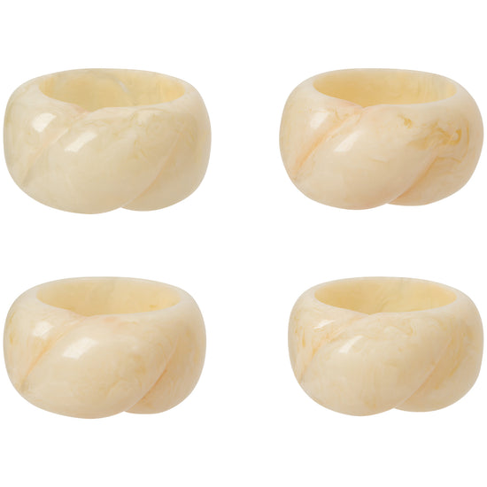 now designs Ivory Resin Napkin Ring Set of 4