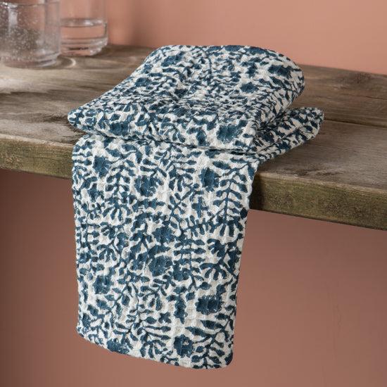 Now Designs Jasmine Block Print Waffle Dishtowel